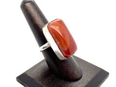 Statement Piece Red Carnelian Tibetan Silver Ring