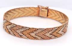 STERLING SILVER AND GOLD MESH BRACELET