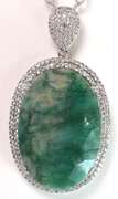Ravishing Colossal 101.48CTS Natural Emerald & Sapphire Necklace in Sterling Silver