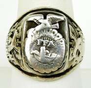 Vintage Future Farmers of America Sterling Ring, Size 10
