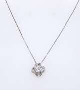 Vintage Sterling Silver Cubic Zirconia Pendant on Chain