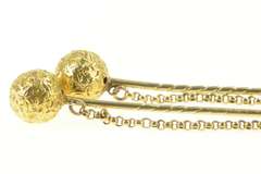 14K Yellow Gold Victorian Floral Vine Pattern Ball Dress Stick Pin