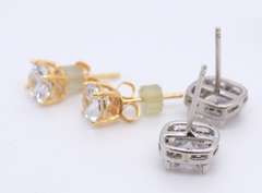 Group Lot of 4 Sterling Silver Stud Earrings