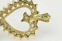 10K Yellow Gold Diamond Accent Classic Heart Love Symbol Pendant