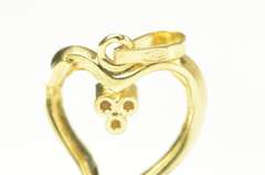18K Yellow Gold Diamond Inset Curvy Heart Love Symbol Pendant