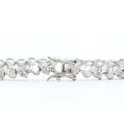 Plated Rhodium Diamond Heart Bracelet