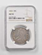 AU53 1824 Capped Bust Half Dollar NGC