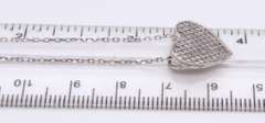 Vintage Sterling Silver Cubic Zirconia Heart Shaped pendant on Chain