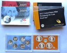 2011  2 X 2012 Key US Presidential Proof Sets And 2 X 2009 DC & US Territories Quarters Proof sets