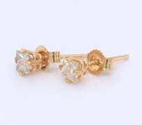 Sparkling Yellow Gold Diamond Stud Earrings