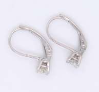Sparkling White Gold Diamond Lever Back Earrings