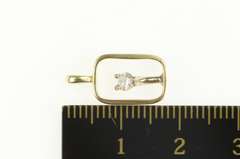 14K Yellow Gold Retro Diamond Squared Statement Pendant