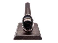Statement Oval Black Onyx Tibetan Silver Ring
