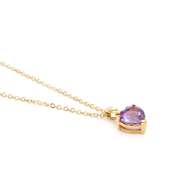 Plated 18KT Yellow Gold 2.12cts Amethyst and Diamond Necklace