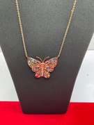 14K TRI COLOR GOLD NECKLACE WITH CENTER PIECE