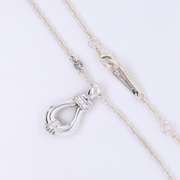 Lagos Silver and Diamond Loop Pendant on Chain Necklace