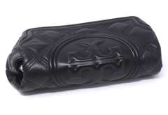 Tory Burch Fleming Black Lambskin Clutch