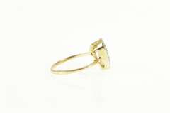 10K Yellow Gold Diamond Curvy Heart Love Textured Nugget Ring