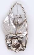 Vintage Sterling Silver Signed Flower Brooch