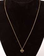 Petite Diamond Heart Pendant Necklace in 14K Yellow Gold