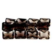Emerald cut! Unheated! 15.67ct Smoky Quartz set