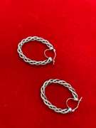 14K WHITE GOLD ITALIAN LOOP EARRINGS