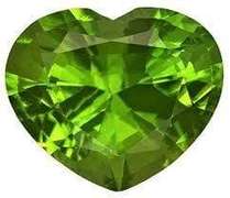 7MM HEART PERIDOT LOOSE GEMSTONE