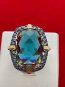 14K GOLD AND GEMSTONE RING