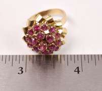 Captivating Ruby Cocktail Ring in Yellow Gold
