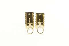 18K Yellow Gold Jaguar Leopard Diamond Diamond French Clip Earrings