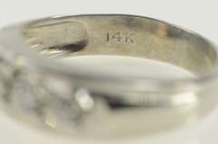 14K White Gold 0.32 Ctw 1950's Diamond Wedding Band Ring