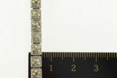 Sterling Silver 1940's Classic Rhinestone Squared Tennis Necklace