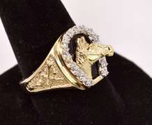 Incredible Men's Equestrian Ring in Yellow Gold