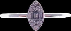 Brilliant Oval Diamond Cluster 18k White Gold Ring