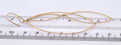 Simple Yellow Gold Long Marquise Link Dangle Earrings