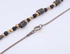 Vintage Sterling Silver Beads Necklace