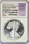 Signed 2017-W FIRST DAY-WASHINTON NGC PF70 ULTRA CAMEO $1 Eagle