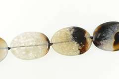 Sterling Silver Oval Agate Stone Hook Loop Statement Necklace