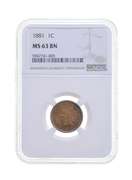 MS63 BN 1881 Indian Head Cent - Graded NGC