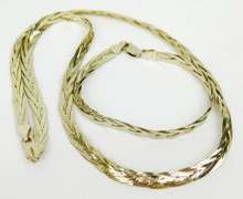 Sterling Woven Herringbone Necklace & Bracelet