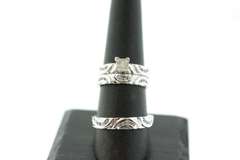 14K WHITE GOLD AND DIAMOND TRIO SET