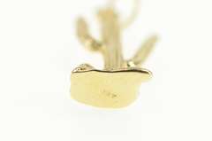 18K Yellow Gold 3D Cactus Desert Symbol Nature Motif Charm/Pendant