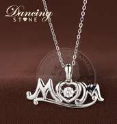 Mom Dancing Stone Silver pendant
