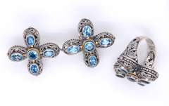 LADIES ELEGANZA RING AND MATCHING EARRINGS.