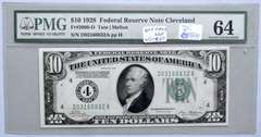 $10 1928 Ohio Gold Redeemable Numerical Choice 64 PMG