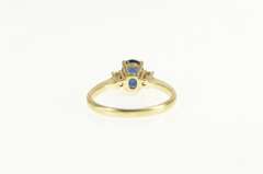 14K Yellow Gold 0.72 Ctw Natural Sapphire Diamond Engagement Ring