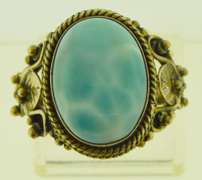 Sterling Silver Oval Larimar Ring