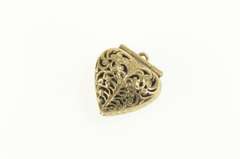 9K Yellow Gold Antique Engagement Ring Box Filigree Charm/Pendant