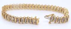 2ctw 3 Row Design Diamond Bracelet in 14kt Gold