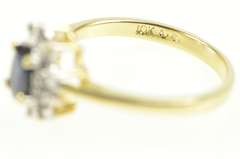 10K Yellow Gold Natural Sapphire Diamond Halo Engagement Ring